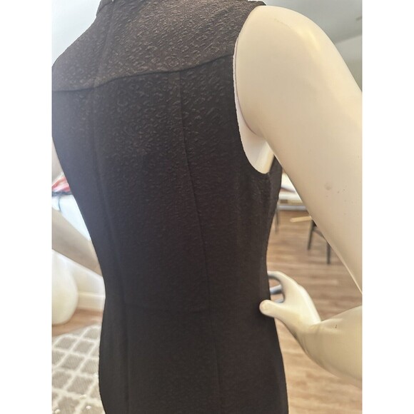 NWT Anne Klein Sleeveless Sheath Dress 8 Black Textured Stretchy‎ Curve Hugging - Picture 10 of 16
